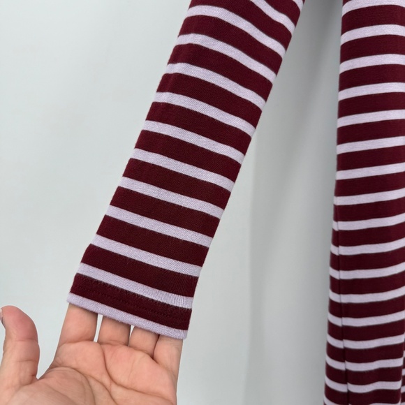 Lou Grey Dress Women XS Red Striped Long Sleeve Terry Super Soft Comfy Stretch - Picture 5 of 11